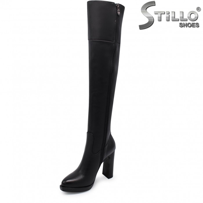 Cizme de dama cu toc inalt din piele naturala – 40325 Cizme de dama cu toc inalt din piele naturala – 40325