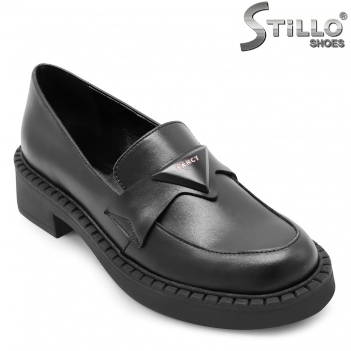 Mocasini de dama din piele naturala cu logo– 42877