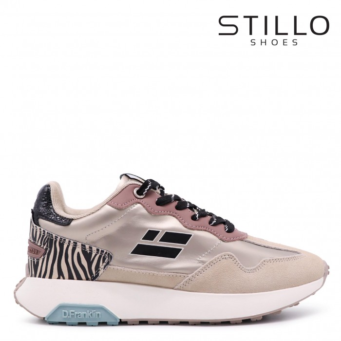D. Franlkin sneakerși de damă din velur bej și saten – 45556