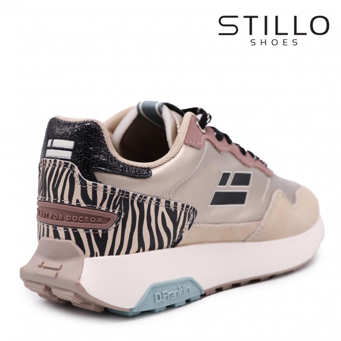 D. Franlkin sneakerși de damă din velur bej și saten – 45556