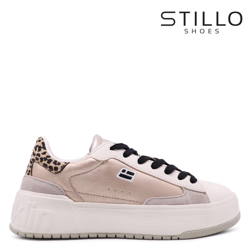 D.Franlkin sneakerși moderni de culoare bej și auriu – 45558