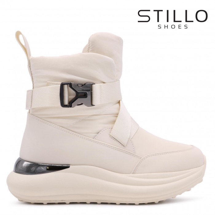 Apres-ski bej călduroase pe o talpă sneaker – 46076