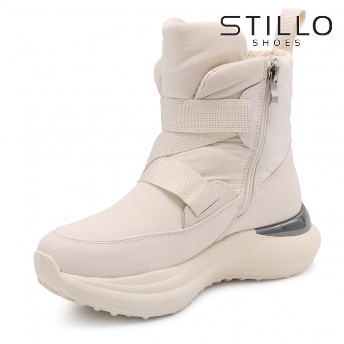 Apres-ski bej călduroase pe o talpă sneaker – 46076