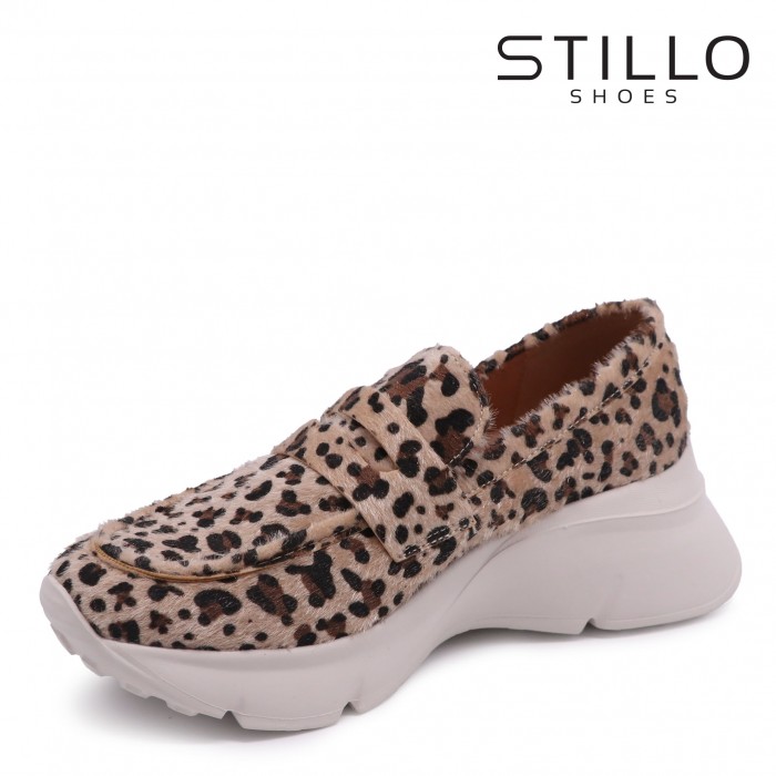 Pantofi casual pentru femei cu blană de leopard - 46688 Pantofi casual pentru femei cu blană de leopard - 46688