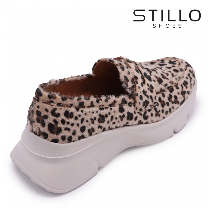Pantofi casual pentru femei cu blană de leopard - 46688 Pantofi casual pentru femei cu blană de leopard - 46688