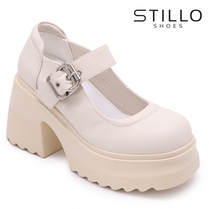 Pantofi cu toc cu platformă grunge bej - 46825 Pantofi cu toc cu platformă grunge bej - 46825
