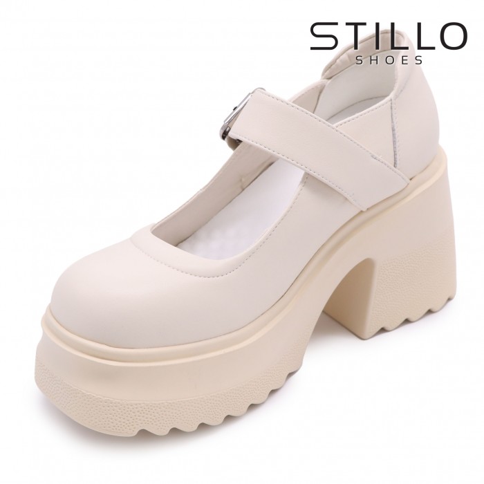 Pantofi cu toc cu platformă grunge bej - 46825 Pantofi cu toc cu platformă grunge bej - 46825
