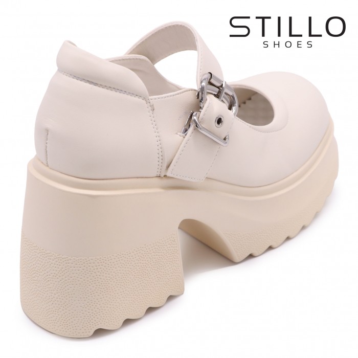 Pantofi cu toc cu platformă grunge bej - 46825 Pantofi cu toc cu platformă grunge bej - 46825