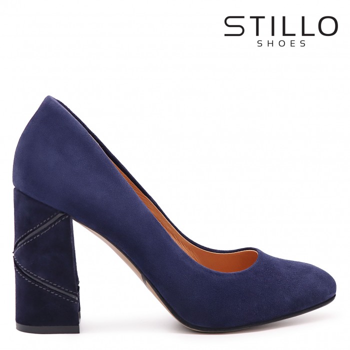 Pantofi de dama albastru inchis cu toc inalt- 47014