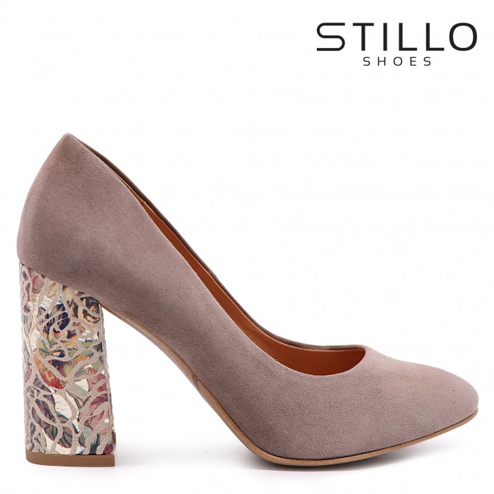 Pantofi de damă cu toc înalt colorat - 47012
