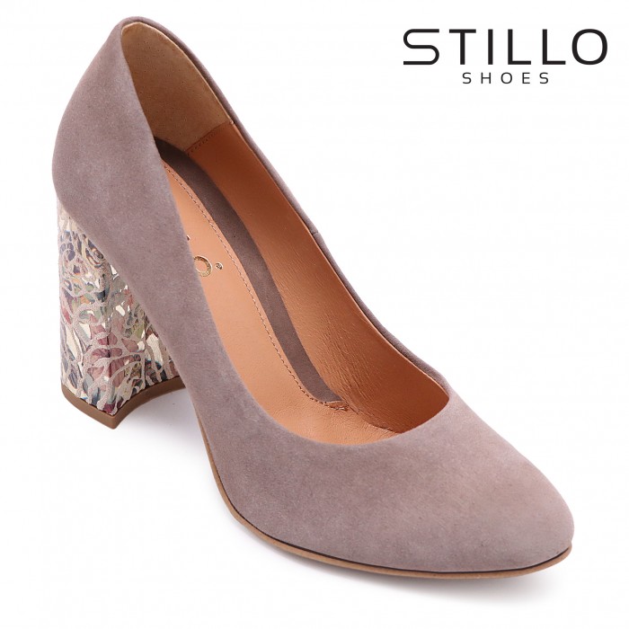 Pantofi de damă cu toc înalt colorat - 47012