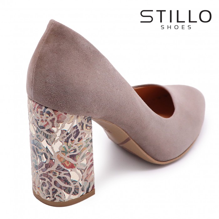Pantofi de damă cu toc înalt colorat - 47012