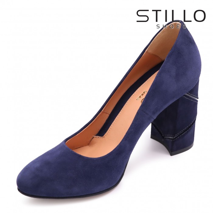 Pantofi de dama albastru inchis cu toc inalt- 47014 Pantofi de dama albastru inchis cu toc inalt- 47014