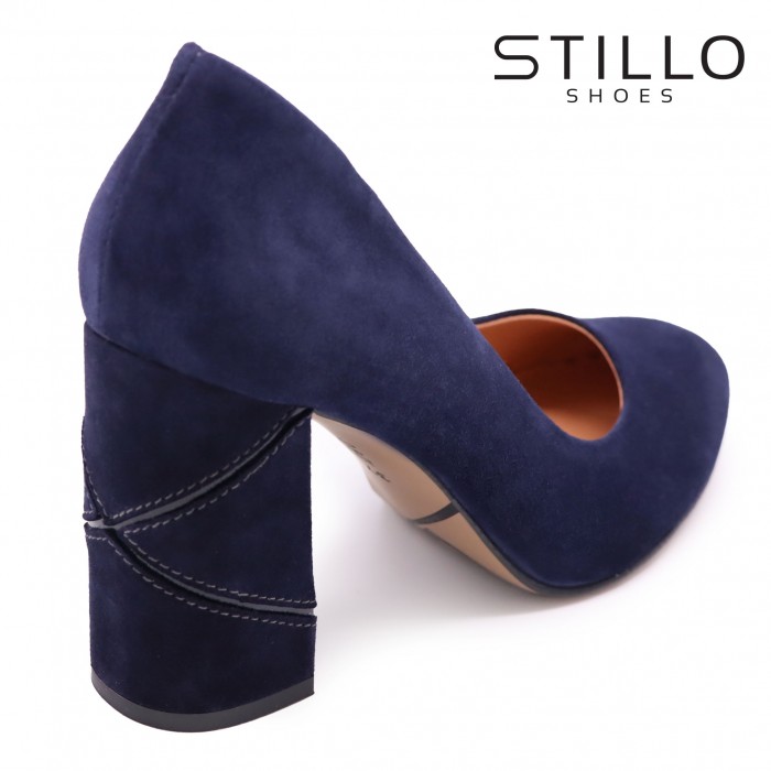 Pantofi de dama albastru inchis cu toc inalt- 47014 Pantofi de dama albastru inchis cu toc inalt- 47014