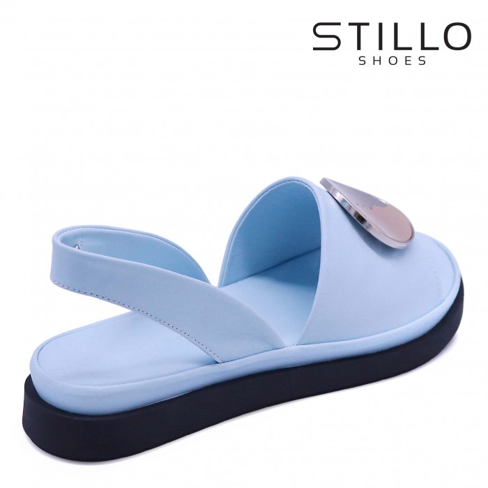 Sandale din piele întoarsă albastru deschis - 47599 Sandale din piele întoarsă albastru deschis - 47599