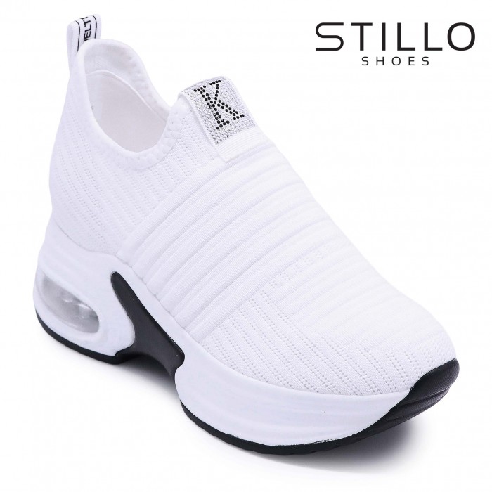 Teniși albi din material textil - 47736