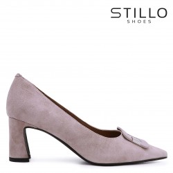 Pantofi dama  bej din piele întoarsă - 48070