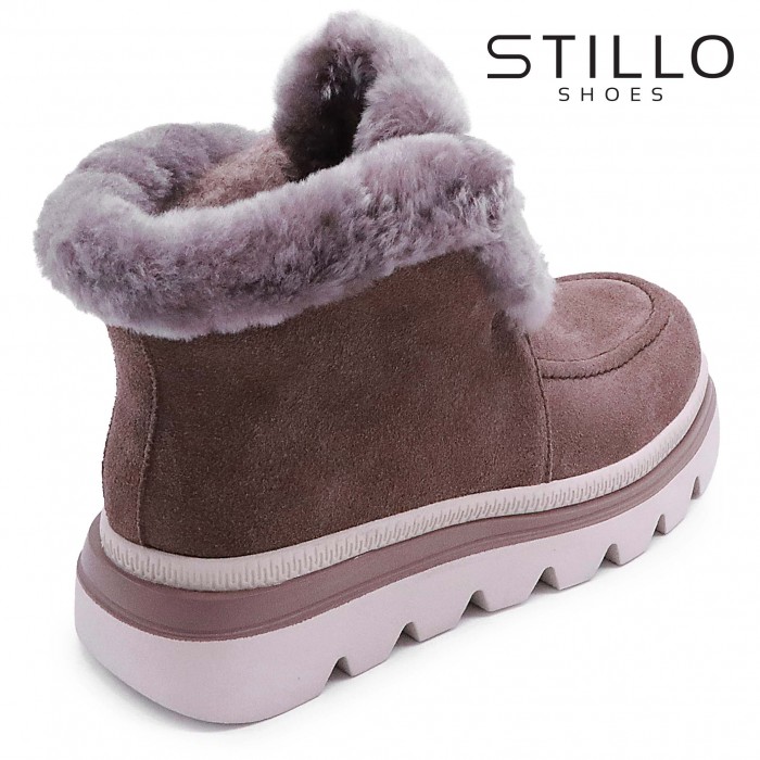 Ghete calduroase pentru femei de culoarea cappuccino– 48888 Ghete calduroase pentru femei de culoarea cappuccino– 48888