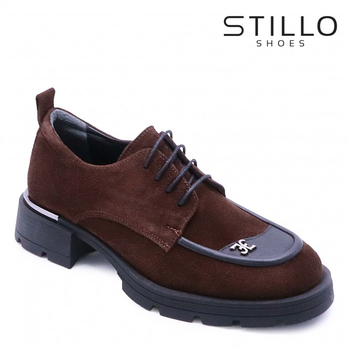 Pantofi cu șireturi maro grunge - 49099
