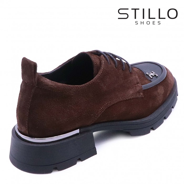 Pantofi cu șireturi maro grunge - 49099