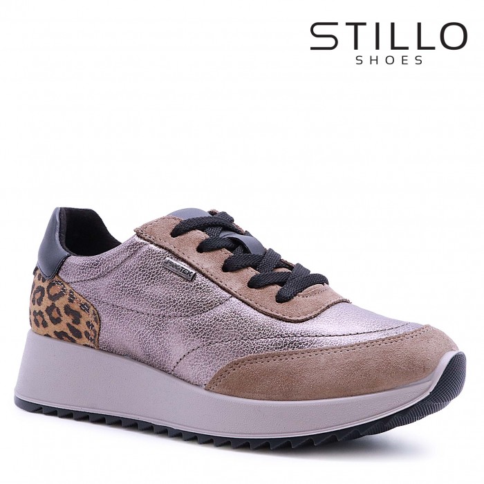 Sneakers de damă în culorile bronz și maro - 49196