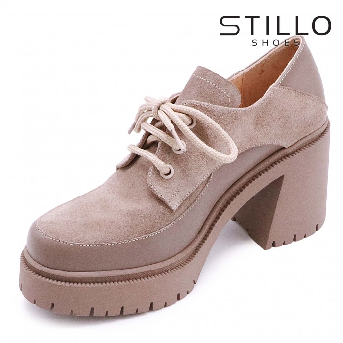 Pantofi eleganți pentru femei  de culoarea cappuccino  - 49303