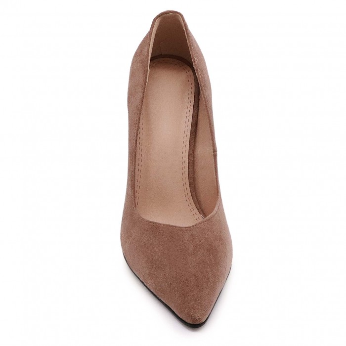 Pantofi maro cu toc înalt și vârf ascuțit– 49512