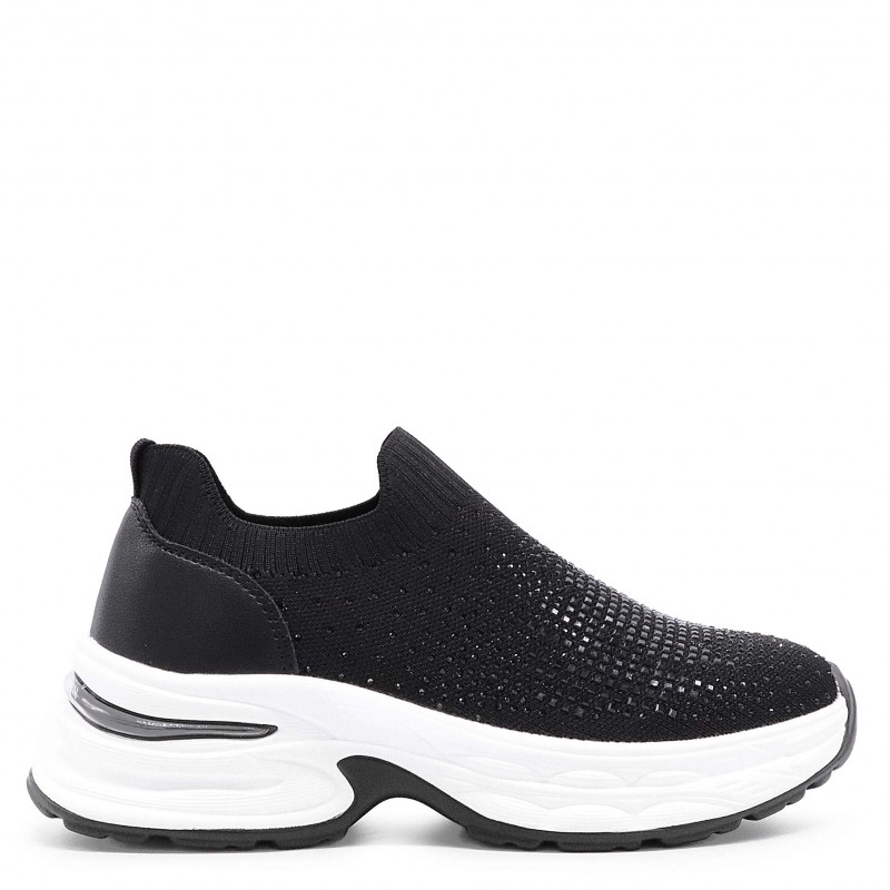 Sneakers dama  din material textil cu pietricele - 49540