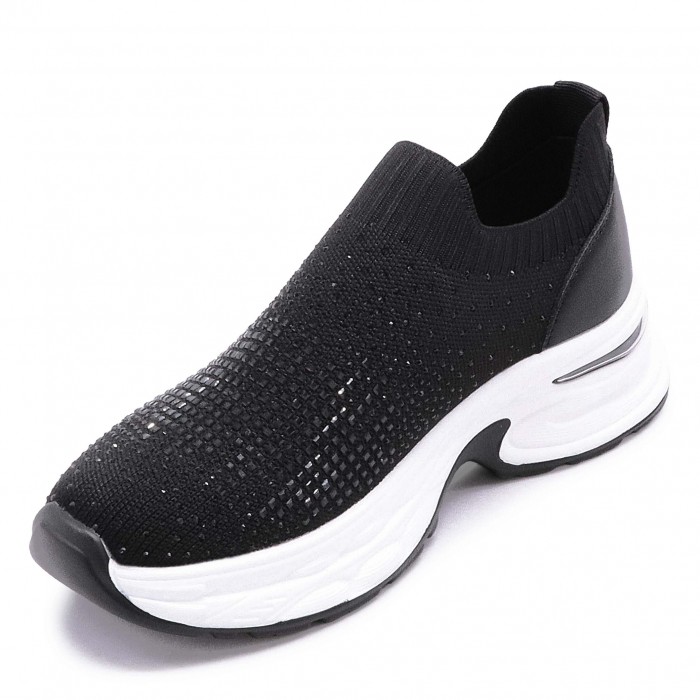 Sneakers dama din material textil cu pietricele - 49540 Sneakers dama din material textil cu pietricele - 49540