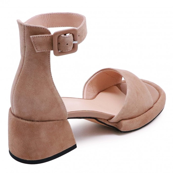 Sandale bej din piele întoarsă- 49619 Sandale bej din piele întoarsă- 49619