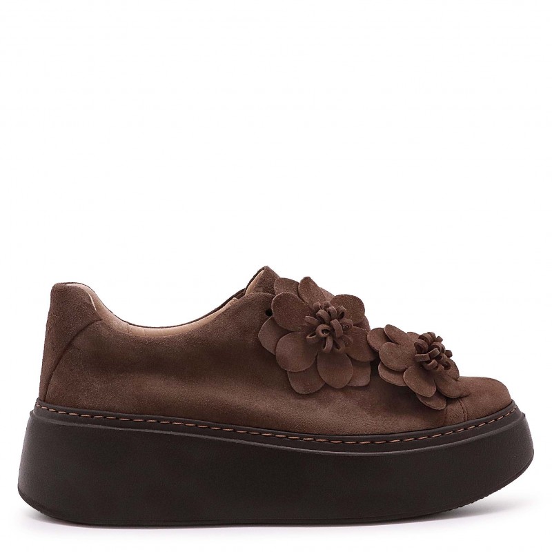 Sneakers dama  maro cu flori pe platformă – 49801