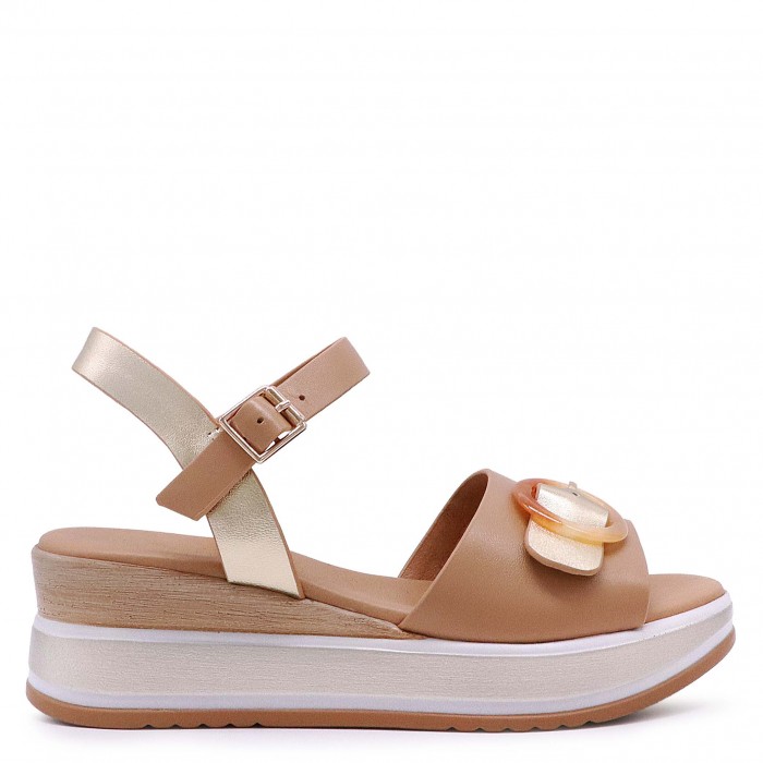 Sandale casual de culoare camel – 50195