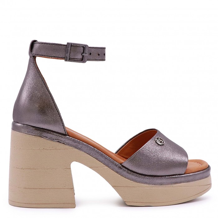 Sandale din bronz cu toc stabil - 50280