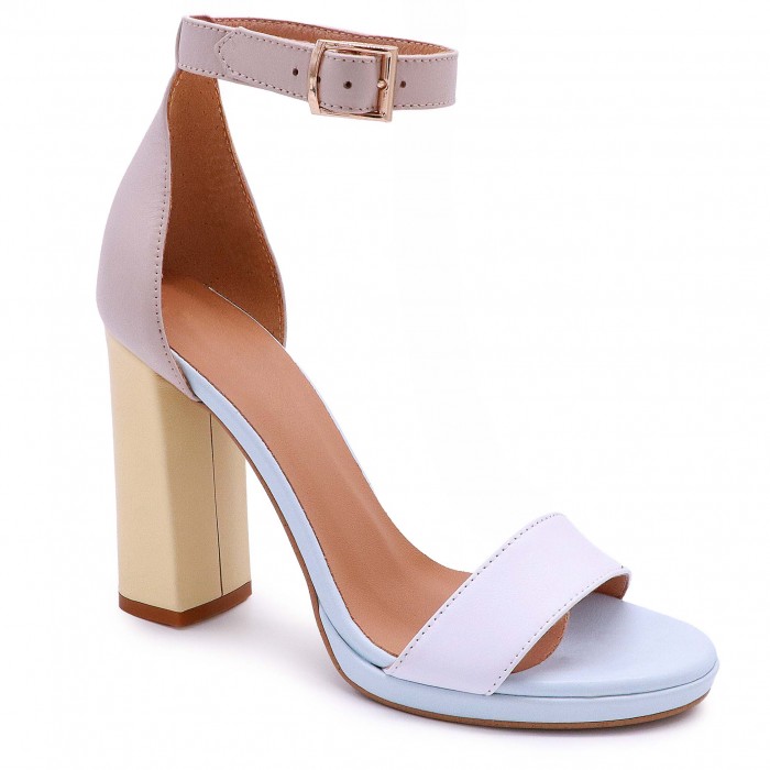 Sandale cu toc înalt multicolor- 50336