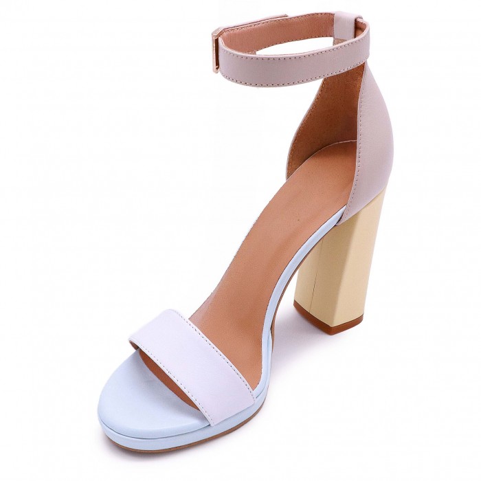 Sandale cu toc înalt multicolor- 50336