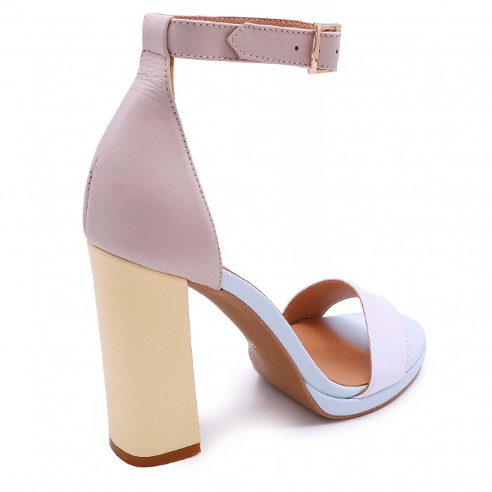 Sandale cu toc înalt multicolor- 50336