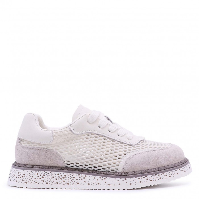 Pantofi sport de vară din piele naturală cu plasă - 50369