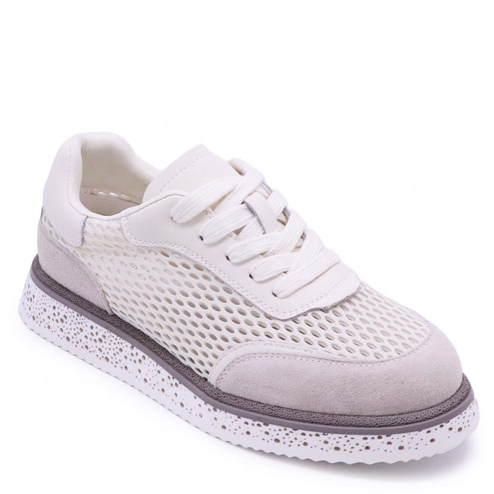 Pantofi sport de vară din piele naturală cu plasă - 50369
