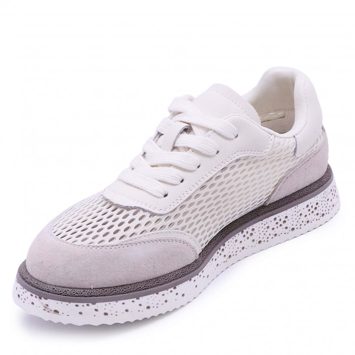 Pantofi sport de vară din piele naturală cu plasă - 50369