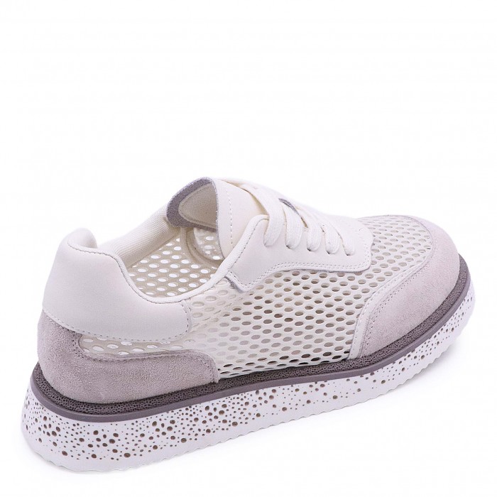 Pantofi sport de vară din piele naturală cu plasă - 50369