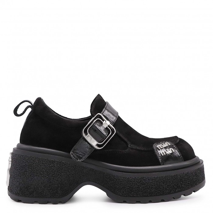 Pantofi grunge pentru femei din piele întoarsă naturală– 50716