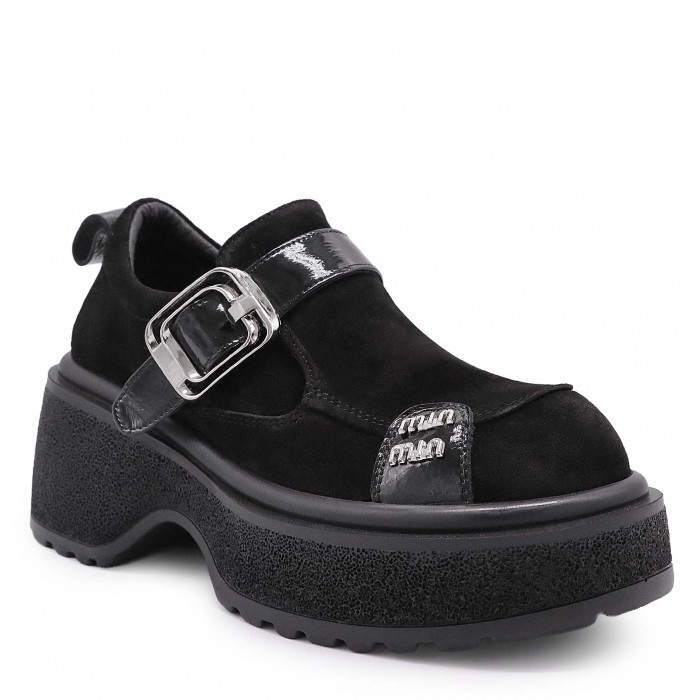 Pantofi grunge pentru femei din piele întoarsă naturală– 50716