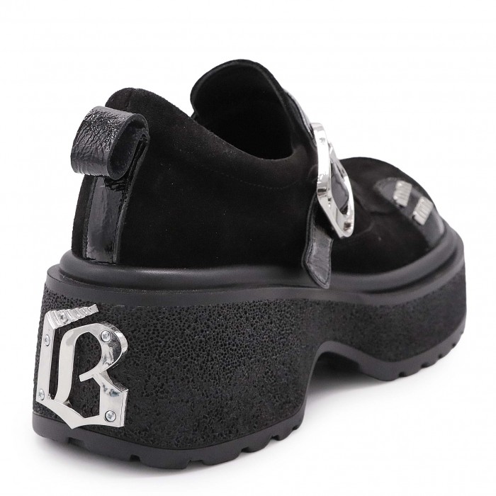 Pantofi grunge pentru femei din piele întoarsă naturală– 50716