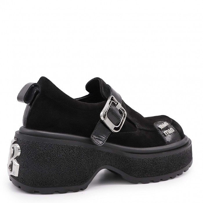 Pantofi grunge pentru femei din piele întoarsă naturală– 50716