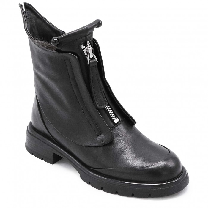 Ghete de damă din piele naturală cu fermoar – 50792