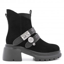Ghete grunge pentru femei din piele întoarsă naturală– 51110